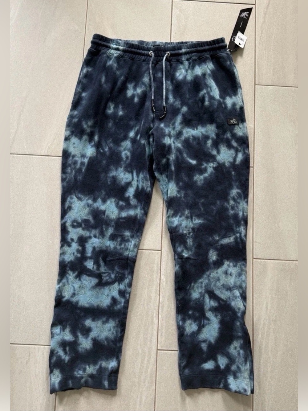PRPS Men’s XL Tie Dye Jogger Sweatpants NWT Blue Black Bruised Never Broken